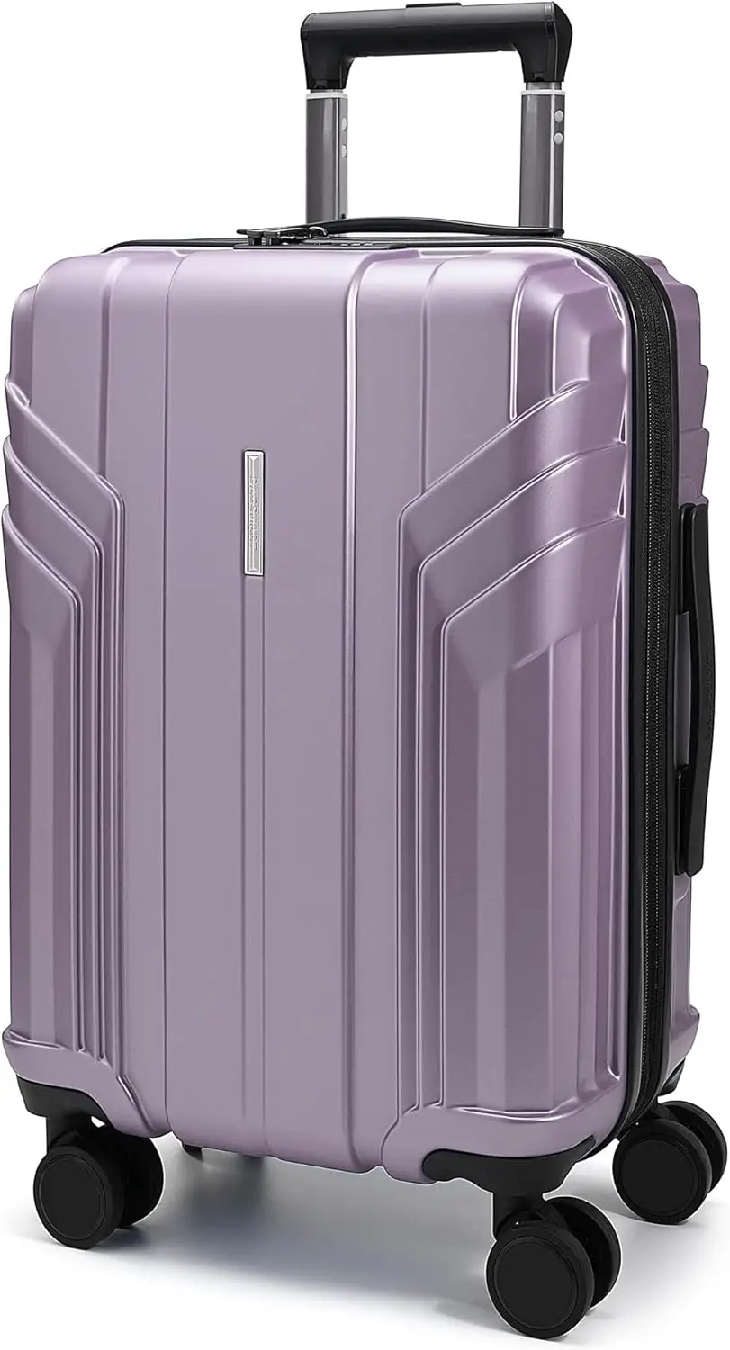 

Расширяемый чемодан для ручной клади 20 дюймов с колесами-спиннерами, одобренный авиакомпаниями, легкий, с жестким корпусом, лавандово-фиолетового цвета