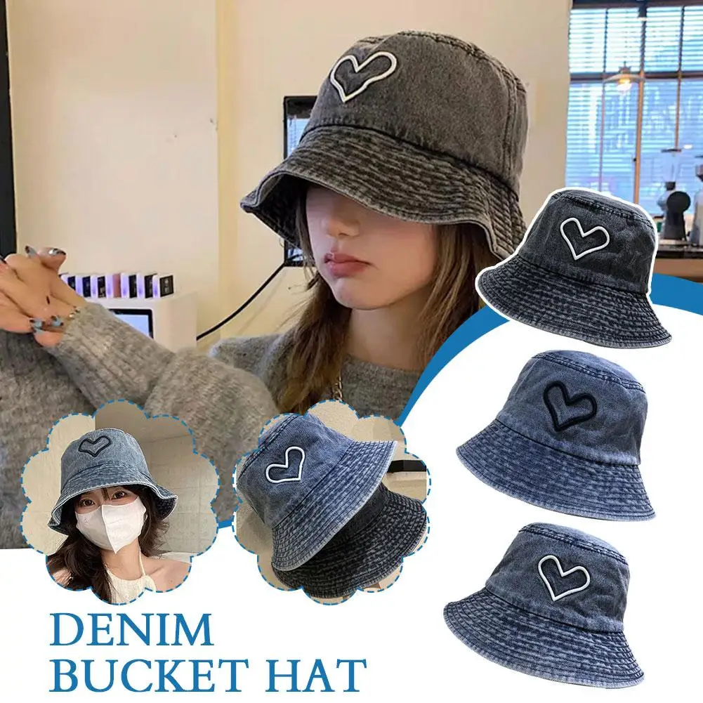 

Fisherman's Hat Casual Versatile Hat Sunscreen Short Denim System Hat Eaves Retro Solar Basin E6V5