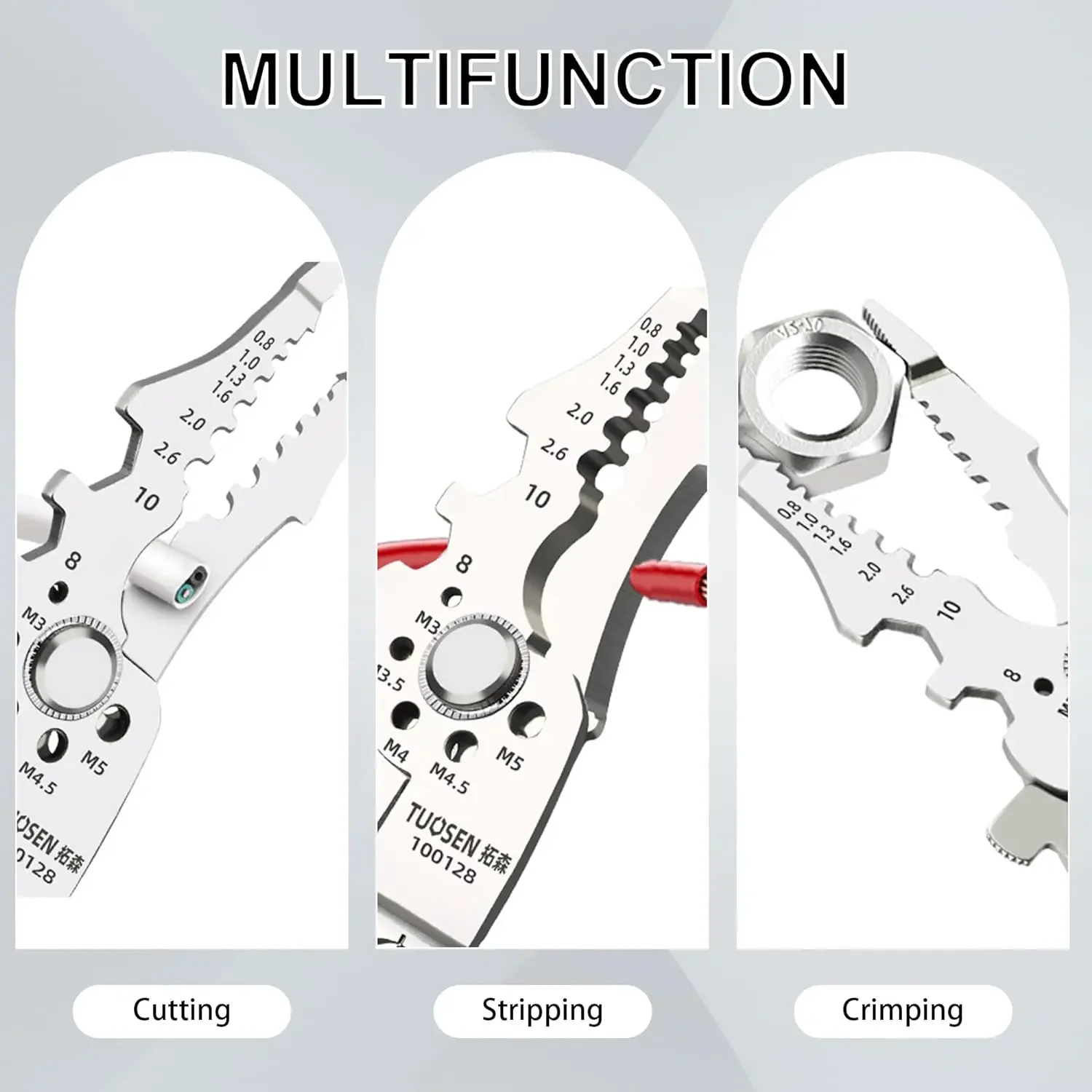 Wire Stripper Tools Electrician Decrustation Pliers Multifunctional Crimper Cable Cutter 4-in-1 Professional Wire Repair Tools