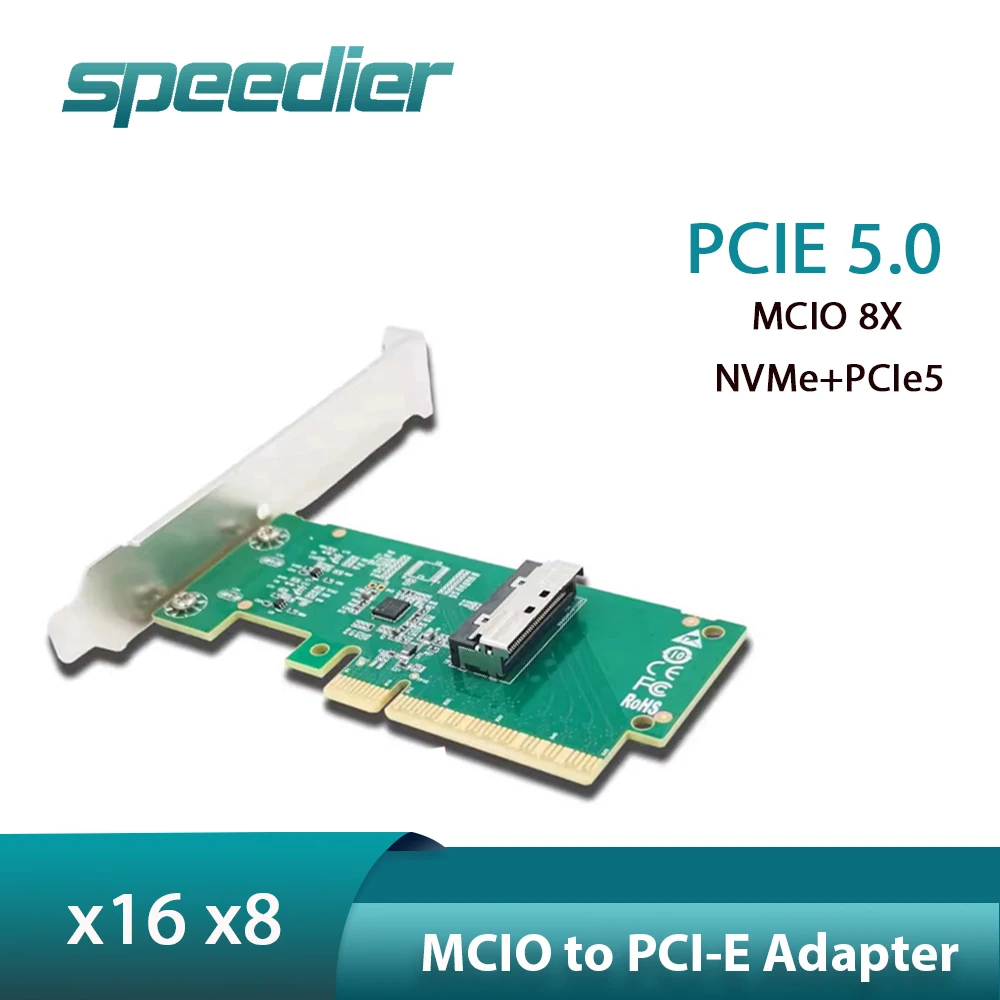 

Разделительная база адаптера MCIO Female to PCI-E 5.0 X16 MCIO 8i NVMe PCIe Двухпортовая внешняя графическая разделенная док-станция