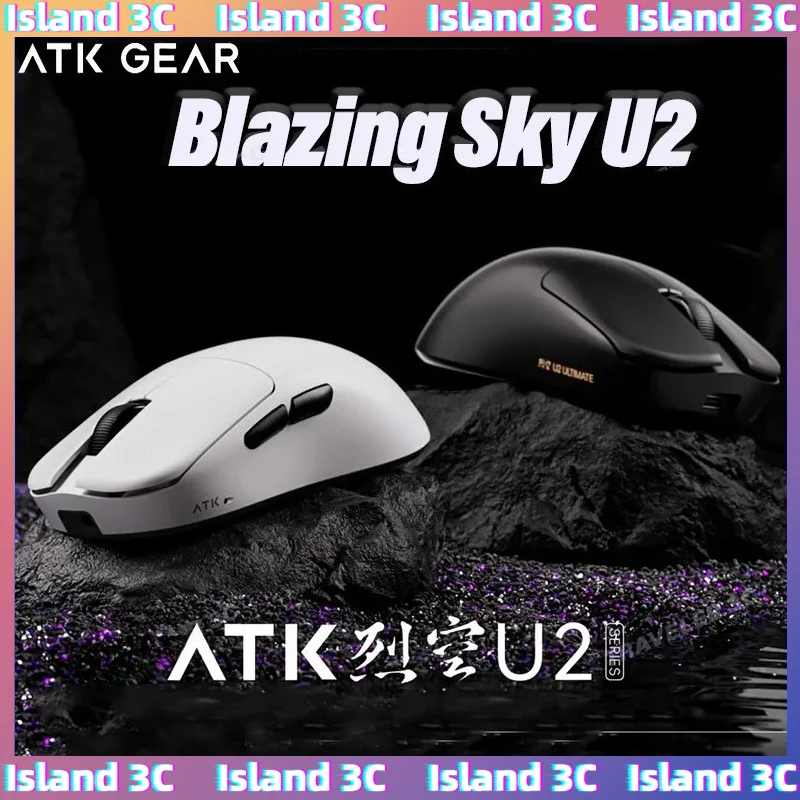 ATK BlazingSky U2 Pro Ultra Master Gaming Wireless Bluetooth Mouse Ergonomic Lightweight PAW3950 Esport Gamer Laptop Accessories