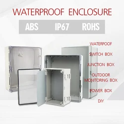 IP67 Waterproof Power Electrical Junction Box Abs Pc Hinged Plastic Enclosure Distribution Box  Waterproof Outdoor Plastic Box