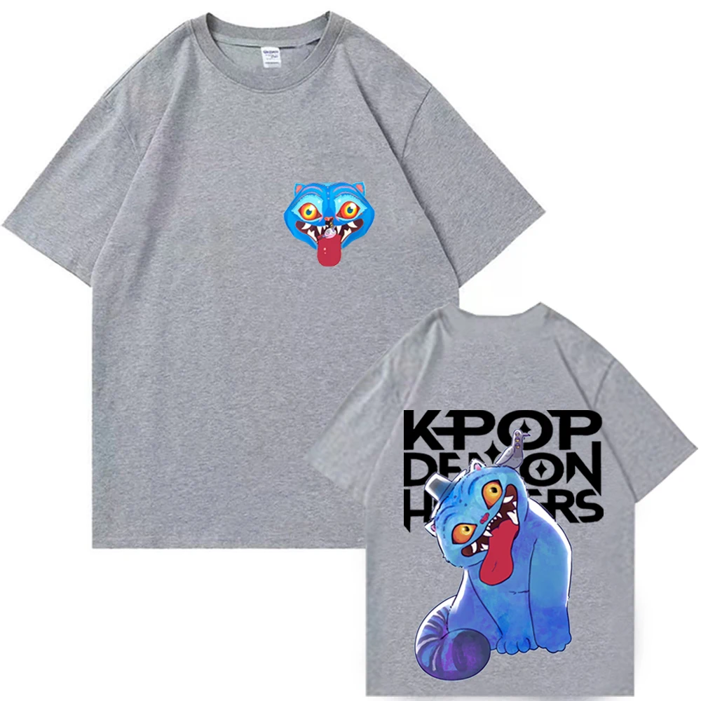 2025 Kpop شيطان الصيادين النمر الحيوانات الأليفة تي شيرت للجنسين الرجال النساء بلوزة كاجوال بلايز #4