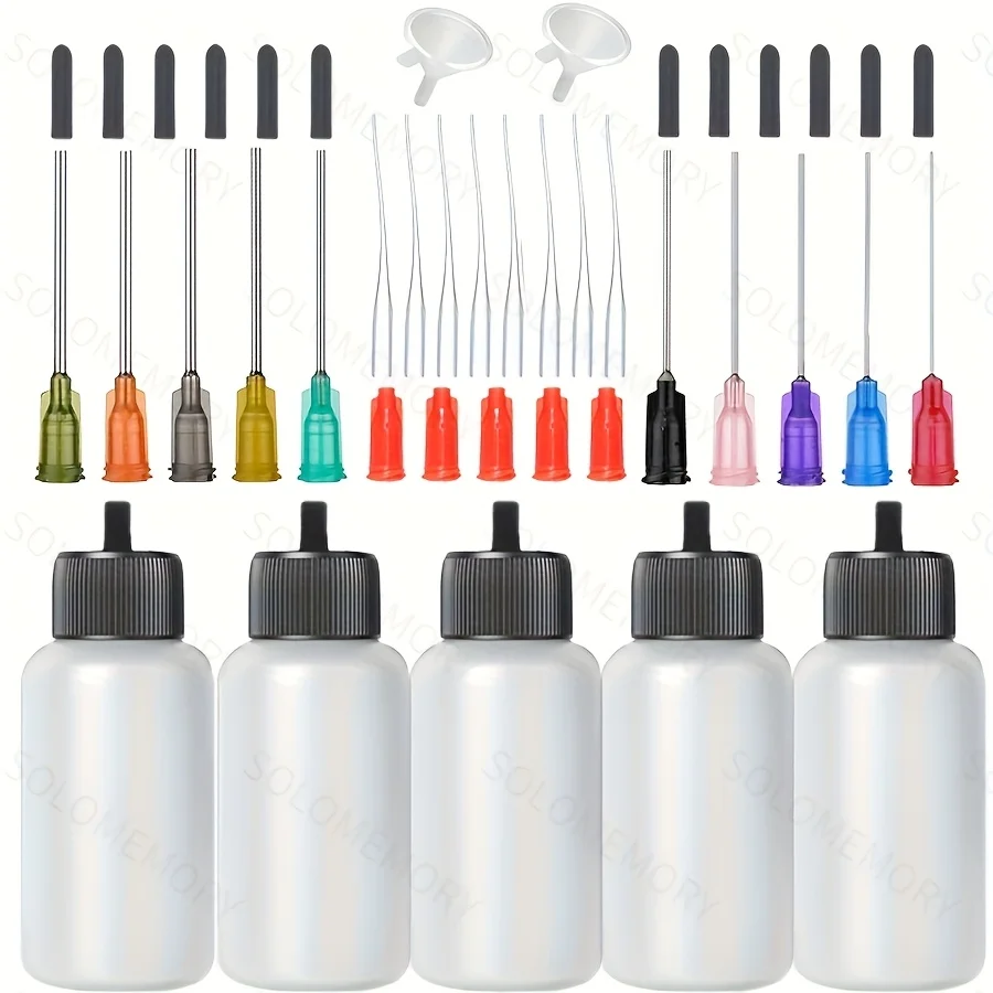 42 Uds. Botella de extrusión de plástico Industrial y científico engrasador de aguja 50ML, botella de aceite de pistola de precisión