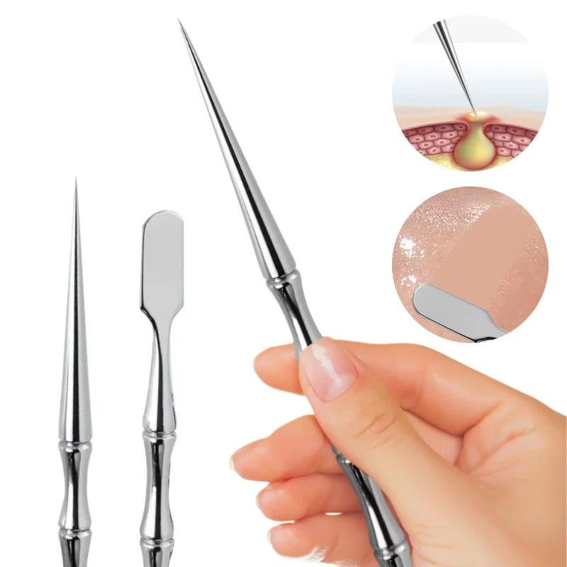 1/2Pcs Blackhead Remover Pimple Popper Tool Nose Face Blemish Extractor Acne Needle Removing Treatment Whitehead Popping Zit
