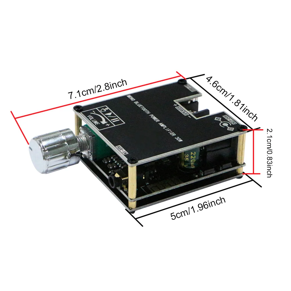 ZK-301B Mono 30W Mono Audio Power Amplifier Module DC9-24V Bluetooth-Compatible 5.3 Sound Amplifier Board for DIY BT Speaker Kit