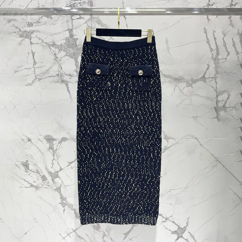 Woman clothing y2k fall and winter lapel floral knit Women coat2024 elastic waist wrap hip midi dresses two piece set for women