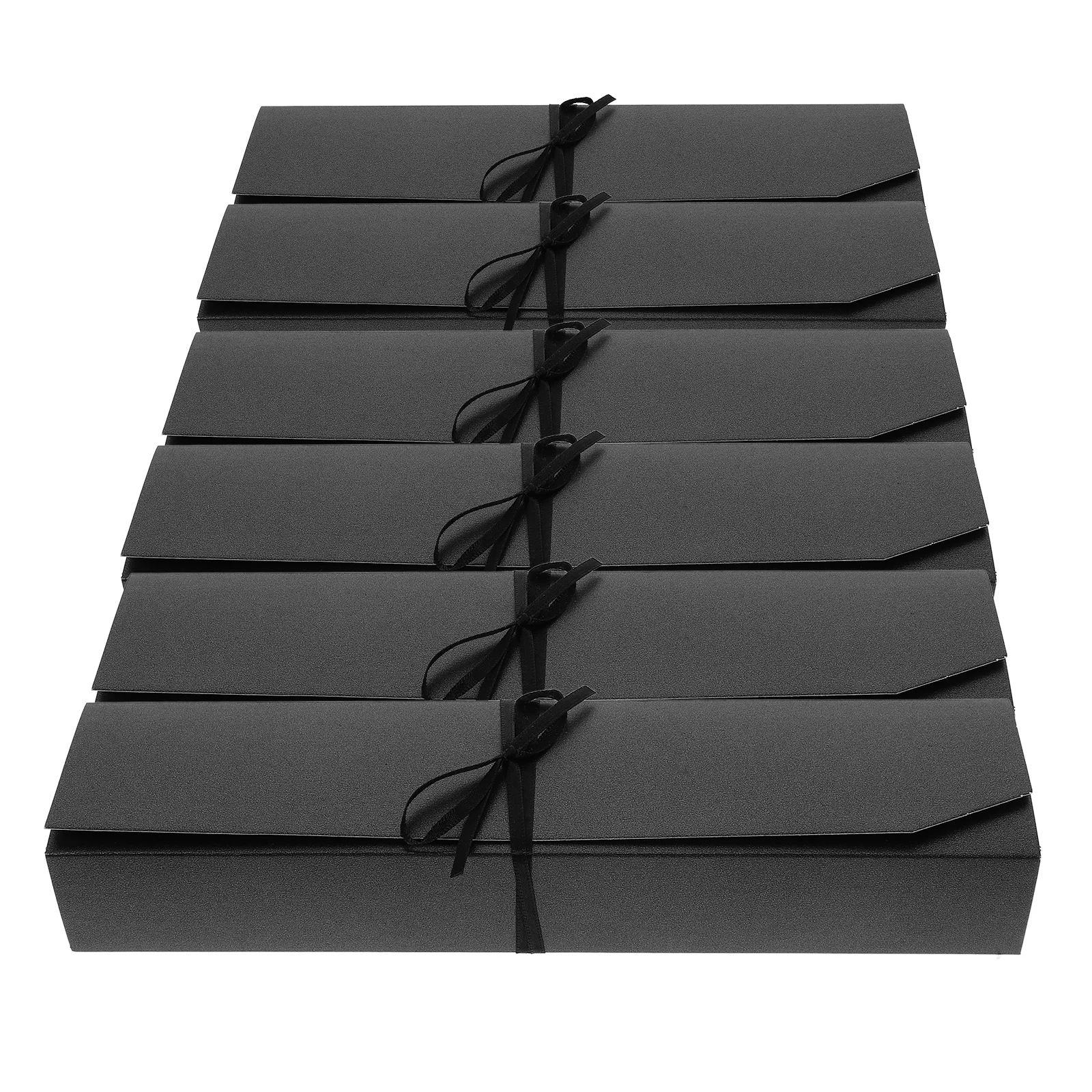 

6 Pcs Truffle Gift Box Chocolate Packaging Macaron Empty Favor 24x5 5x3 5cm Black Rose Food Storage Versatile Capacity