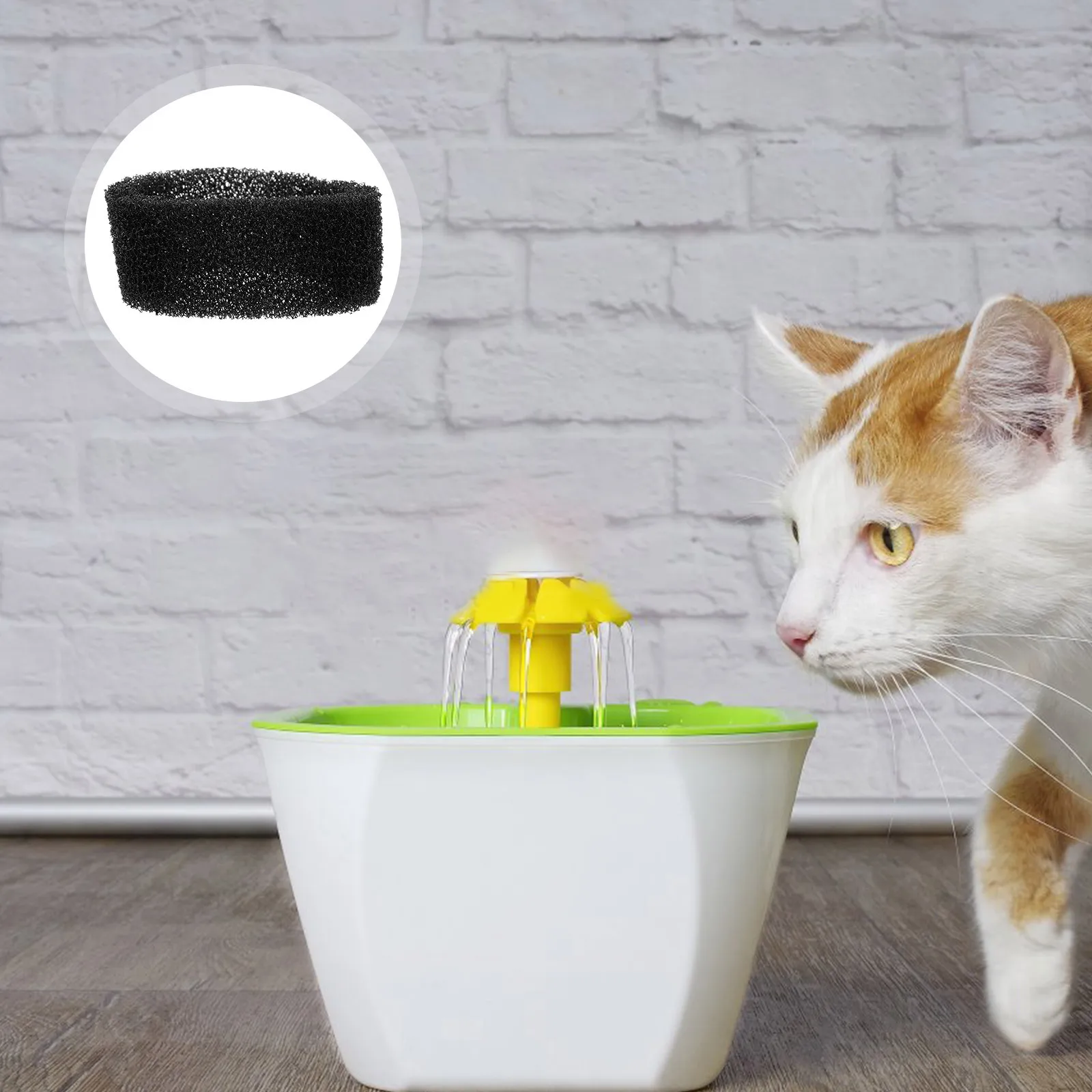 

12pcs Pet Fountain Filter Sponge Round Replacement For Cat Dog Water Dispenser Long Lasting Filtration Supplies