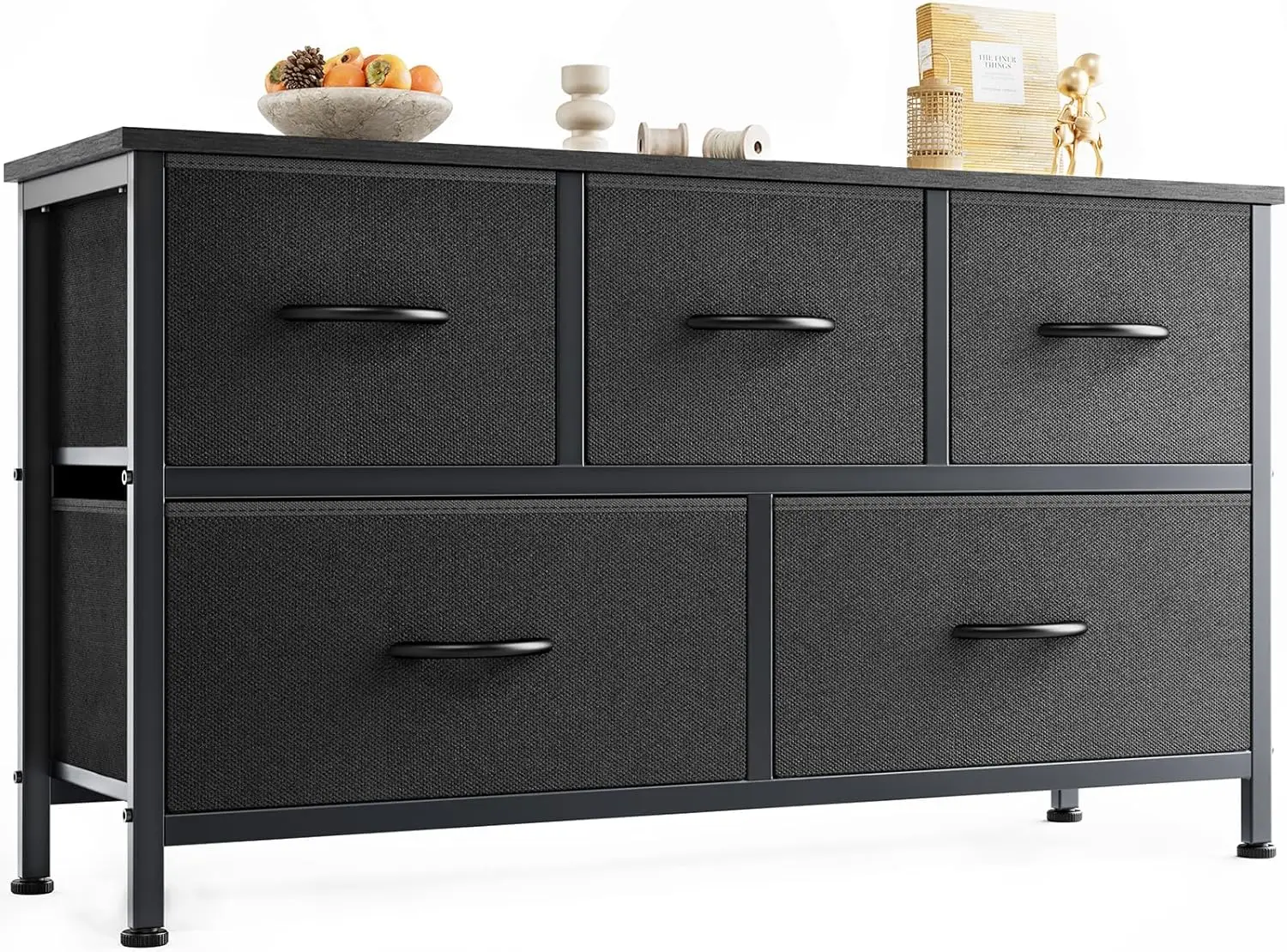 

Dresser, Storage With 5 Organizer Closet Chest Small Clothes Fabric Cabinet, Kids Furniture Drawer Binis, Nightstand For