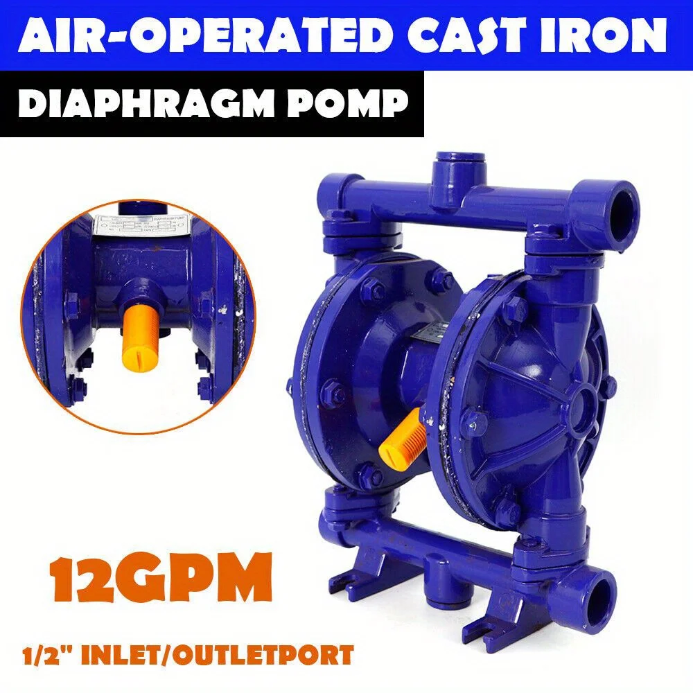 

Air Operated Diaphragm Pump Double Diaphragm 12 GPM Flow 69M Head for Petroleum Fluids Water Transfer