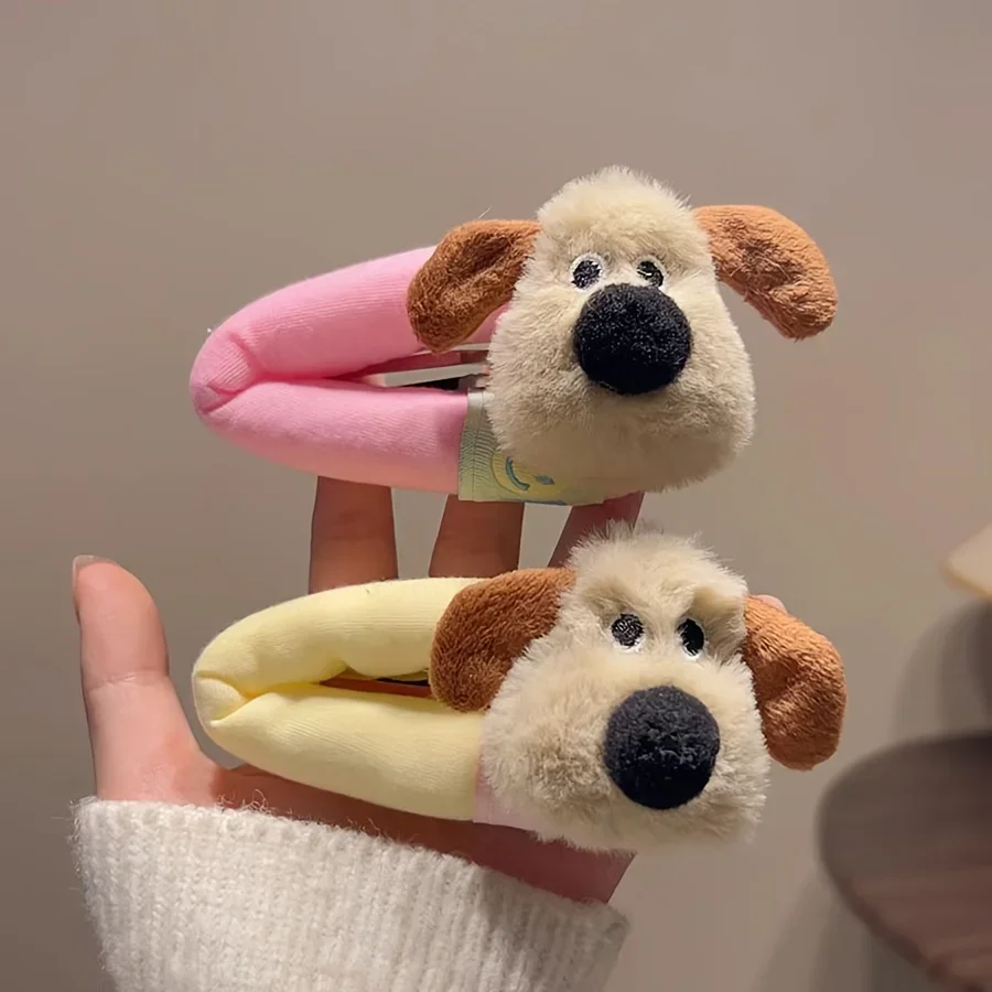 

2 Pieces of Sweet and Cute Cartoon Puppy Dolls, Cute Plush Hair Clips for Women, Soft Bb Clips for Any Hair Quality
