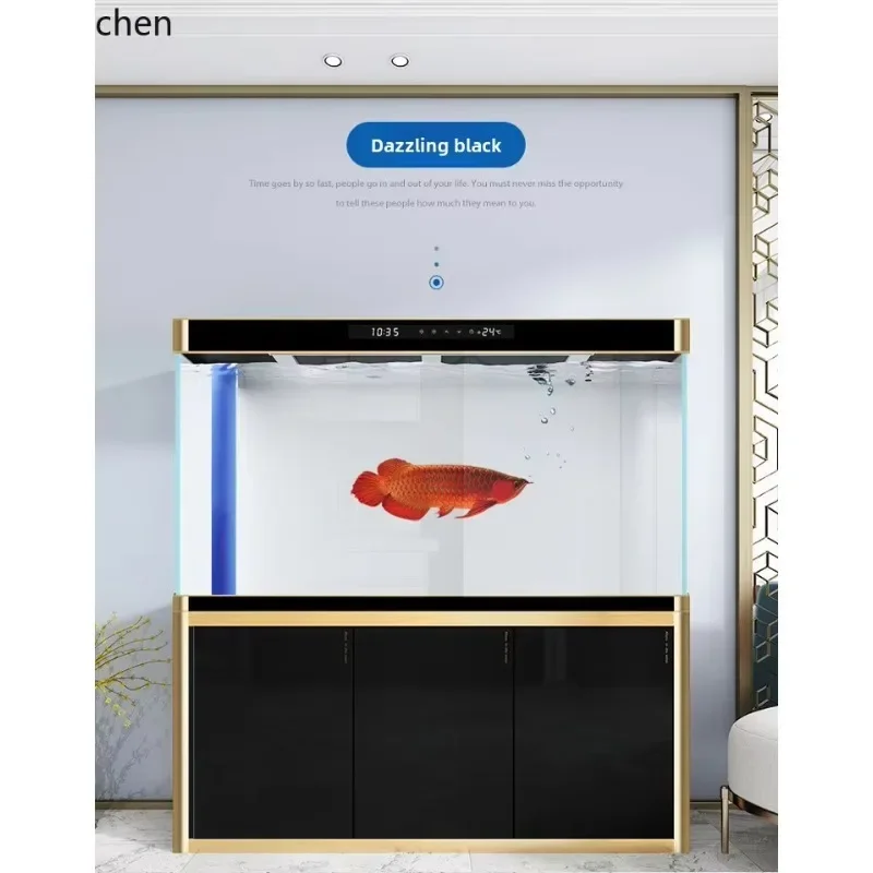 

large fish tank aquarium ultra-white glass bottom filter screen water-free ecological fish tank