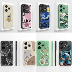 For Poco F6 Pro Phone Case Cool Creative Soft Smooth Liquid Silicone Back Cover For Xiaomi Poco F 6 Shockproof Bumper Funda Capa