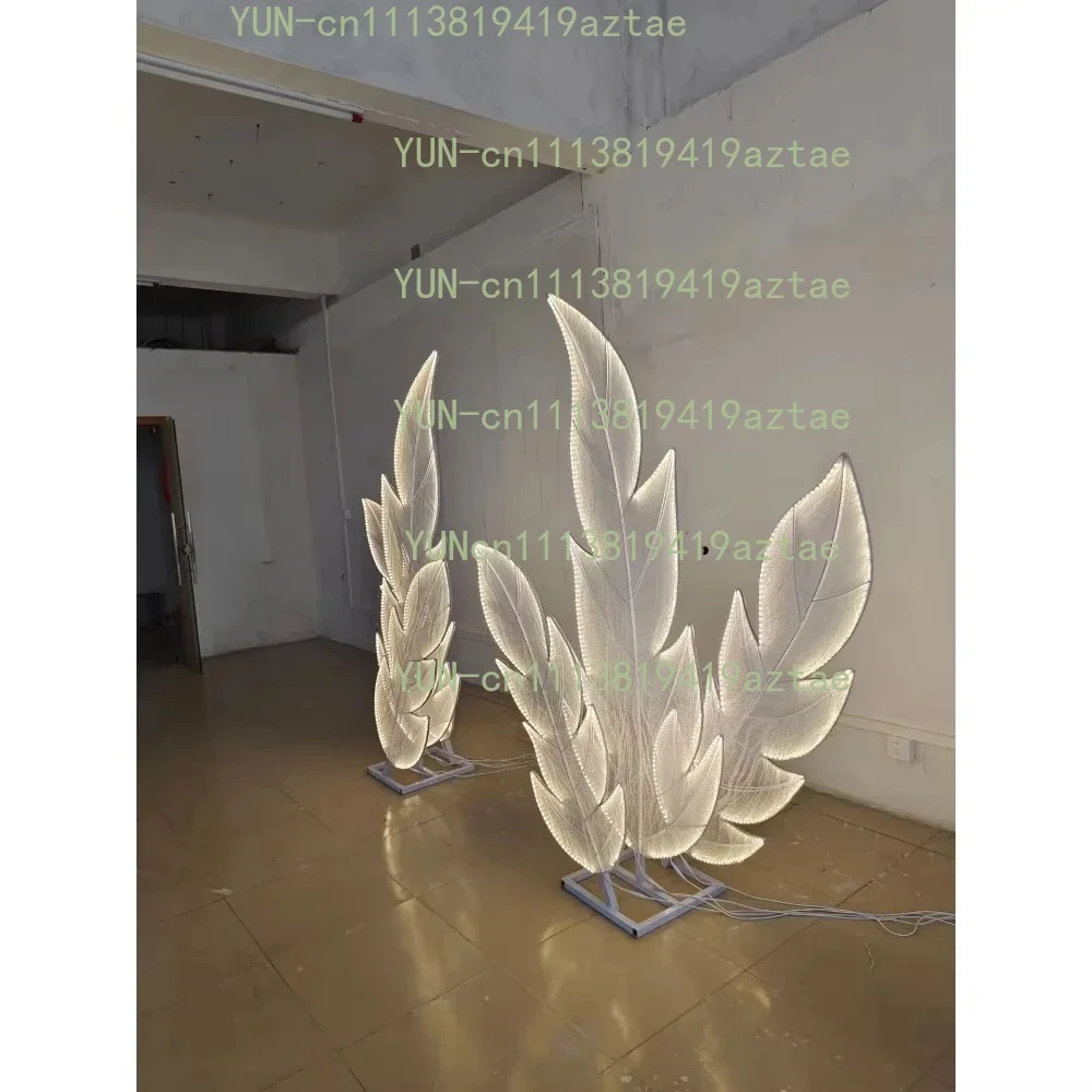 2pcs popularity wedding decorative props glow leafs stage background decoration road guide scene arrangement ornament