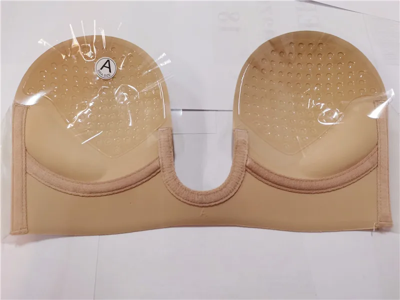 Sutiã invisível de silicone respirável para mulheres, sutiã invisível, roupa íntima de uma peça, peça única, asas laterais invisíveis, antirreflexo