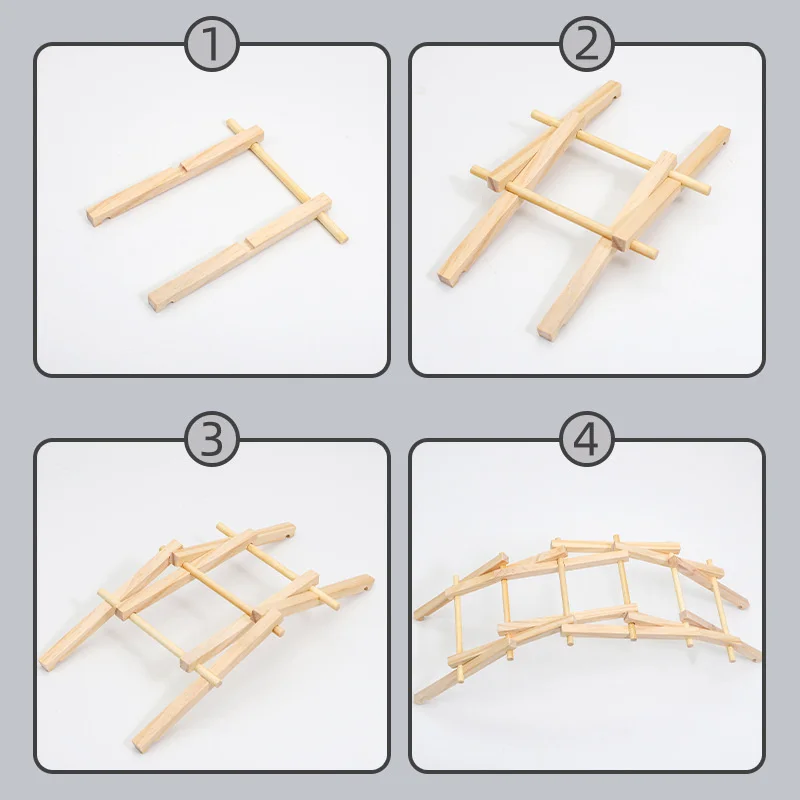 DIY Assembly Beili Bridge Model Kits Montessori Educational Wooden Toys Science Learning Experiment Children Toys Game Gifts