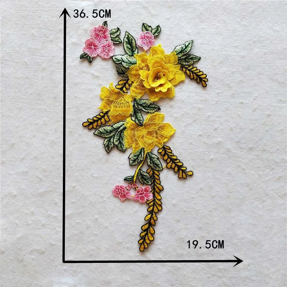 Multiple colour 3D flower Polyester Lace Fabric Applique Embroidery Sewing DIY Dress Lace Collar Needlework Accessories Supplies