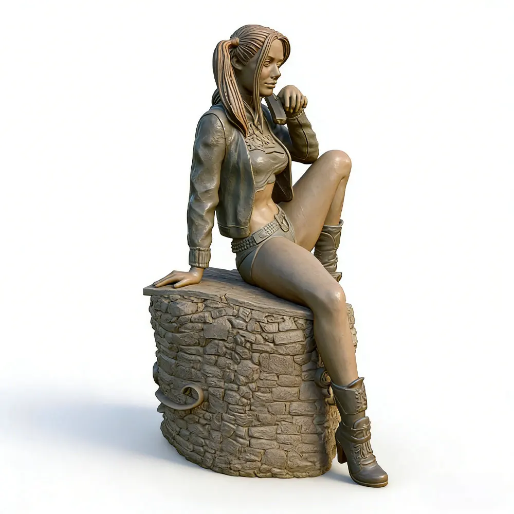 1/24 Attractive resin model kit for GK miniature 3D printed grey statue figurine DIY doll model not painted