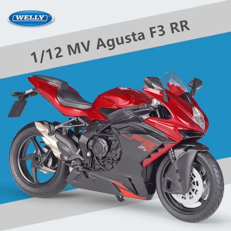 WELLY 1:12 MV Agusta F3 RR Alloy Race Motorcycle Model Diecast Metal Street Motorcycle Model Simulation Collection Kids Toy Gift