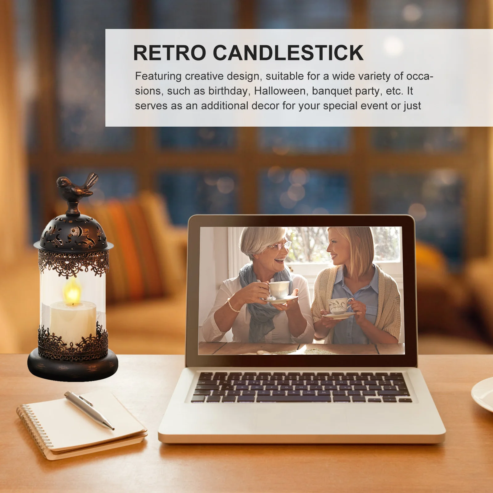 

Bird Cage Retro Candleholder Metal Iron Vintage Decorative Candlestick Home Party Desktop Decor Dinner Table Adornment