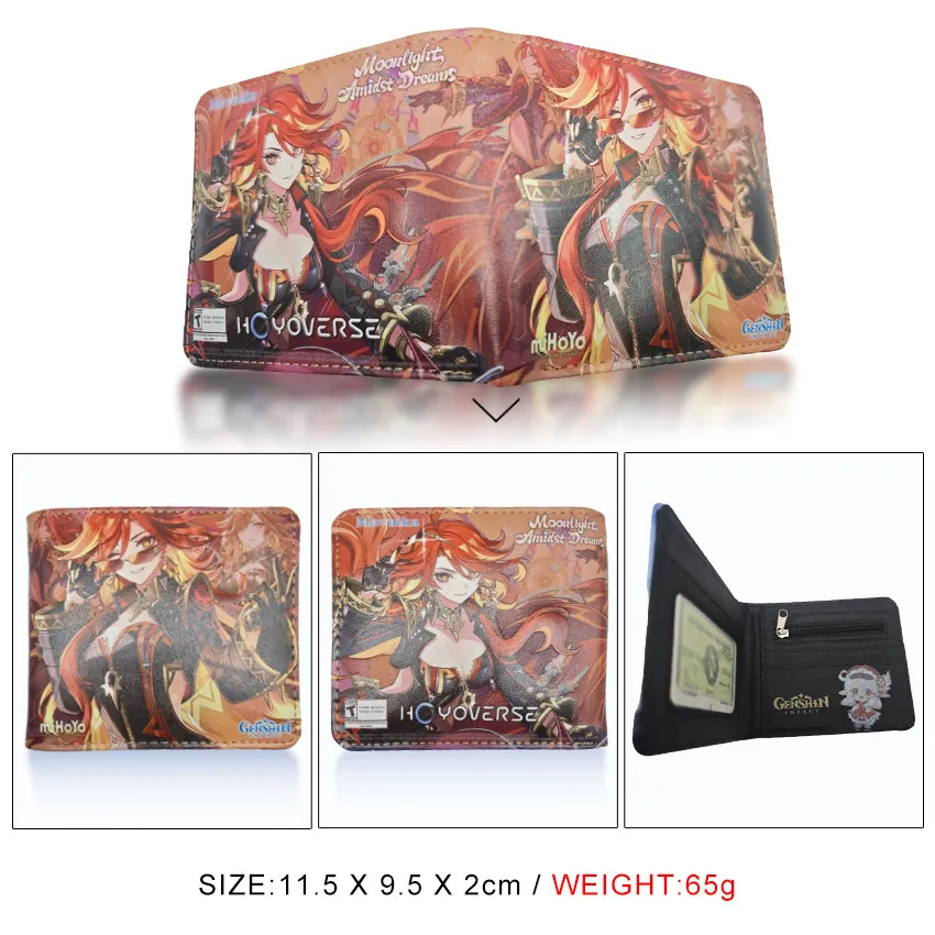 

Genshin Impact Mavuika Game Wallet Student Personalized Practical and Convenient PU Waterproof Folding Change Card Bag