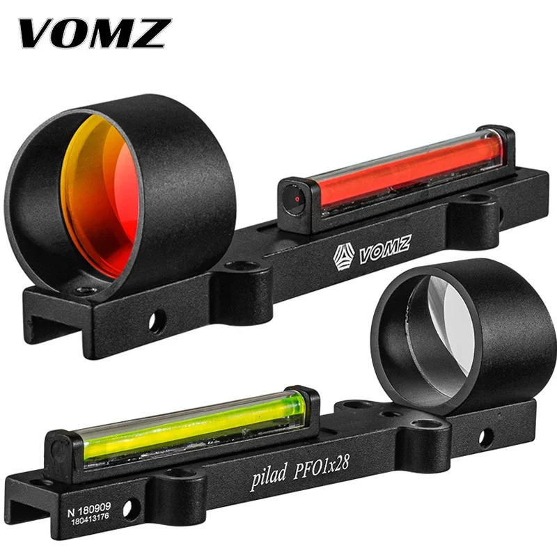 Red and Green Fiber 1x28 Red Dot Sight Hunting Light weight  Scope Fit Shotguns Rib Rail Hunting Shooting Holographic Sight