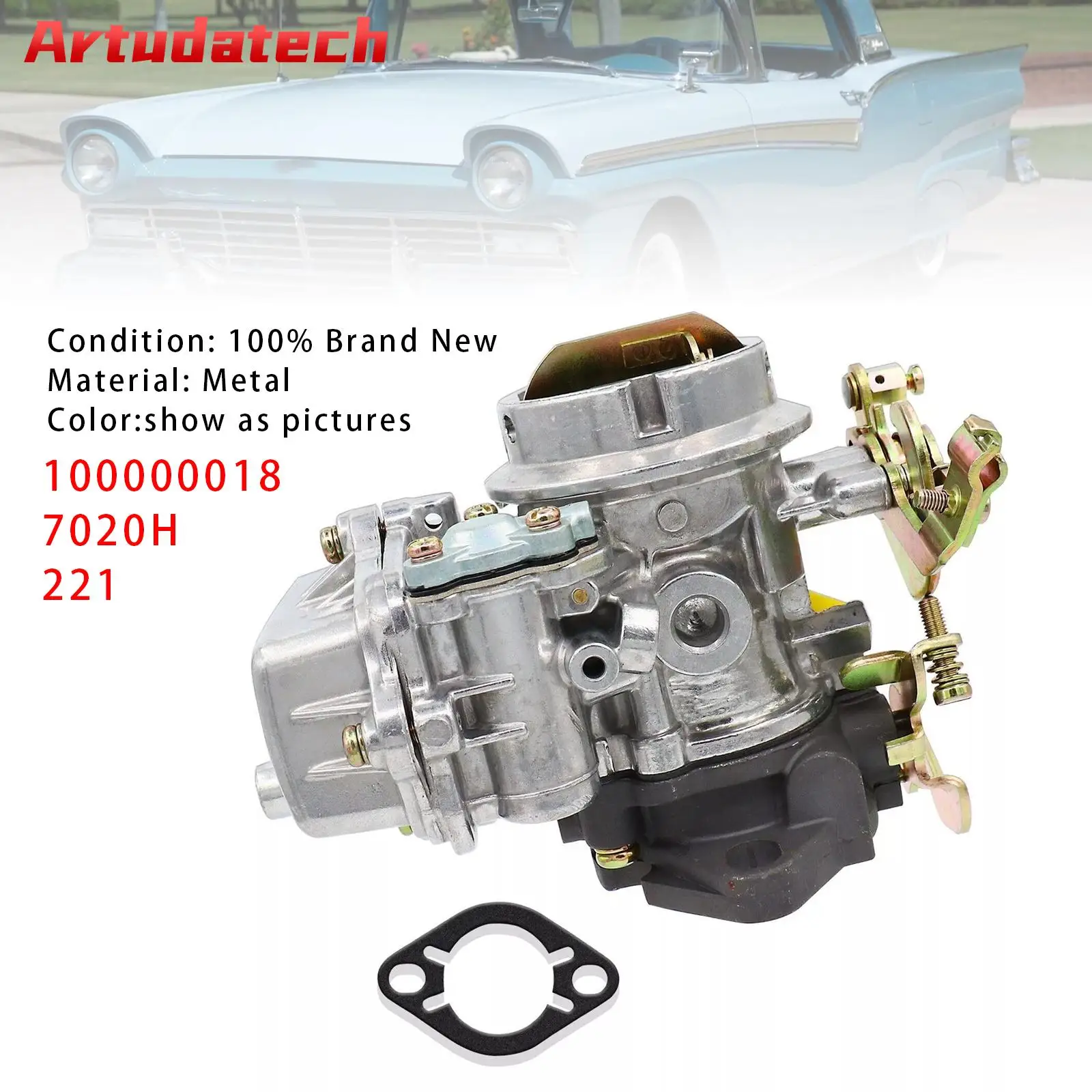 

Artudatech 1-бочковый карбюратор 100000018 для HOLLEY 1904 1908 1909 1920 Ford 6-цилиндровый двигатель, автомобильные аксессуары