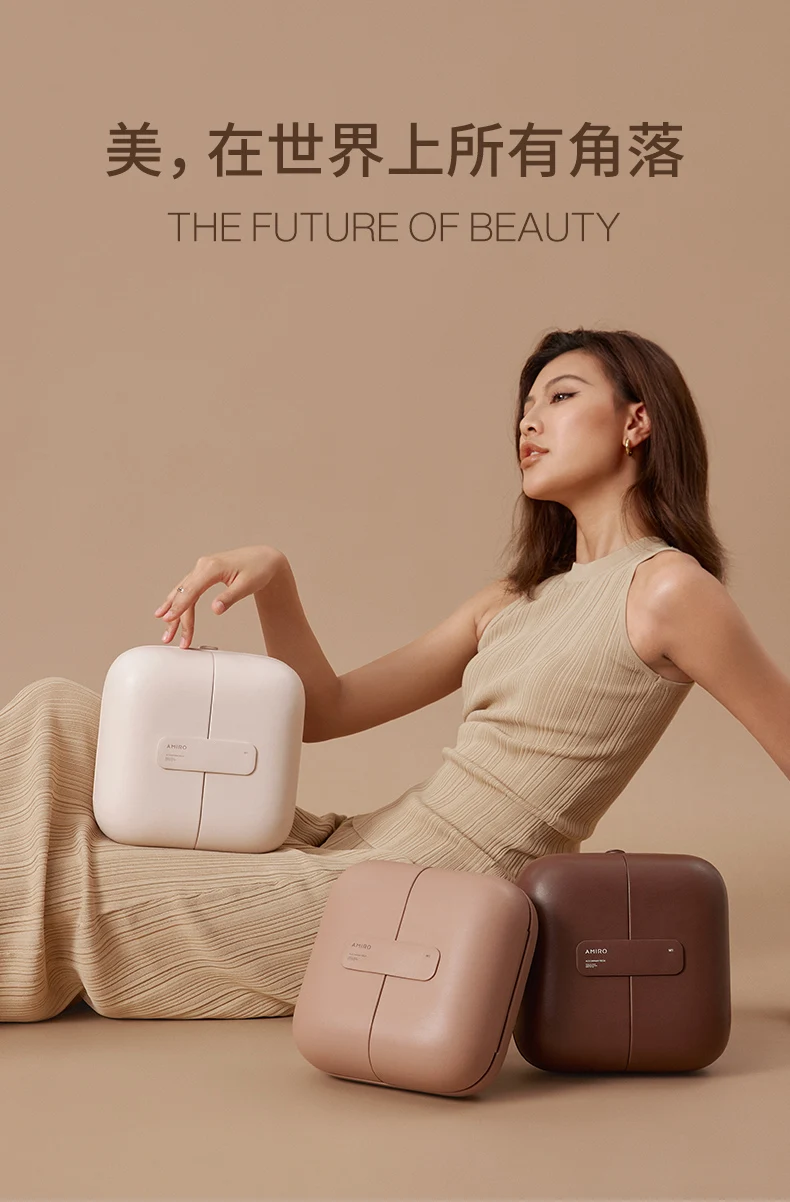 AMIRO Light Seeking Bag Mirror LED with Light Makeup Mirror Portable Sunlight Mirror Women's Handheld Makeup Bag Makeup Mirror
