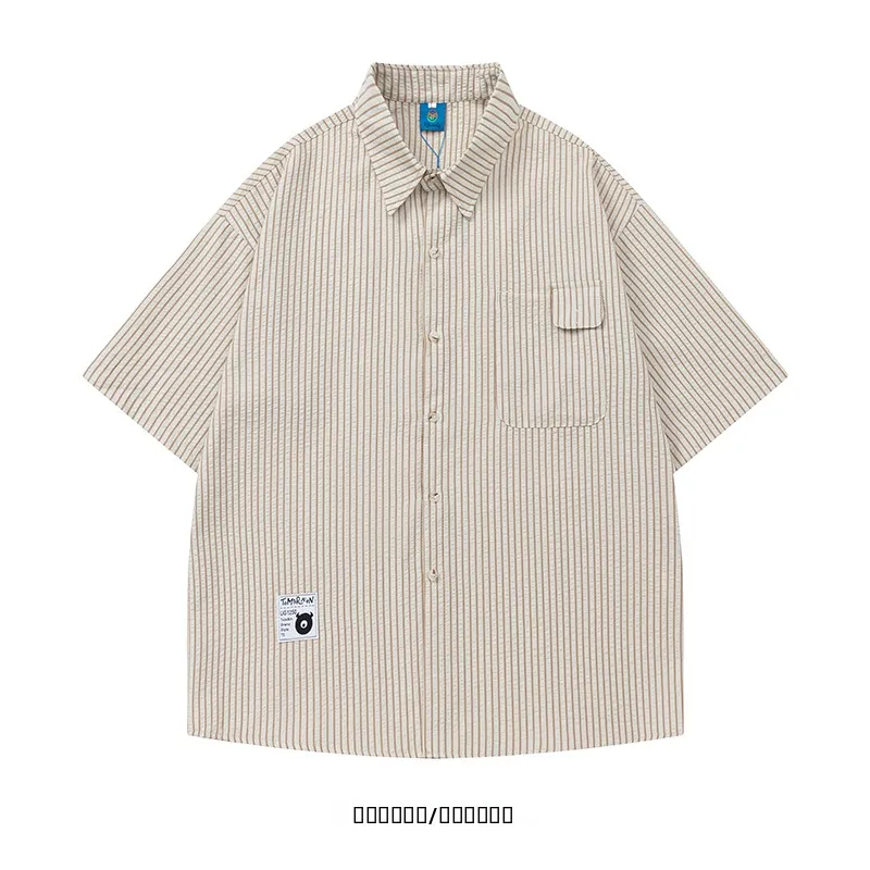 

Повседневная свободная мужская рубашка с коротким рукавом от модного бренда Blue White Stripes, стильная одежда с защитой от солнца UPF50+