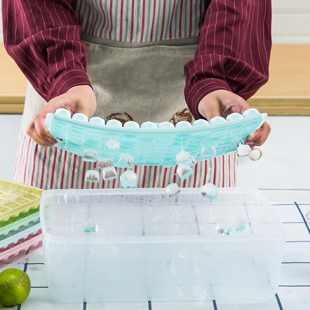 

Ice Cube Tray Plastic Reusable Mold Premium Material Fridge Freezer Organizer Ice Cubes Jelly Freezer Mold