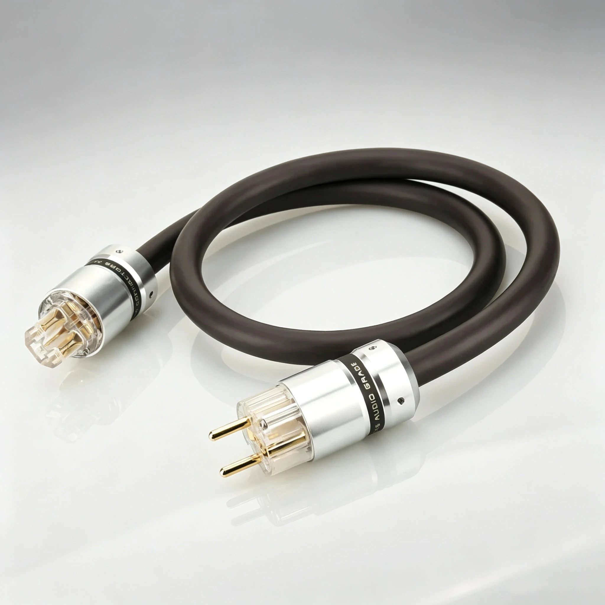 Viborg VP1606 OFC RISR 6mm Square Wire with Gold Schuko US AC Power Plug Audio Grade EU Power Cable for Audiophile Amplifier DAC