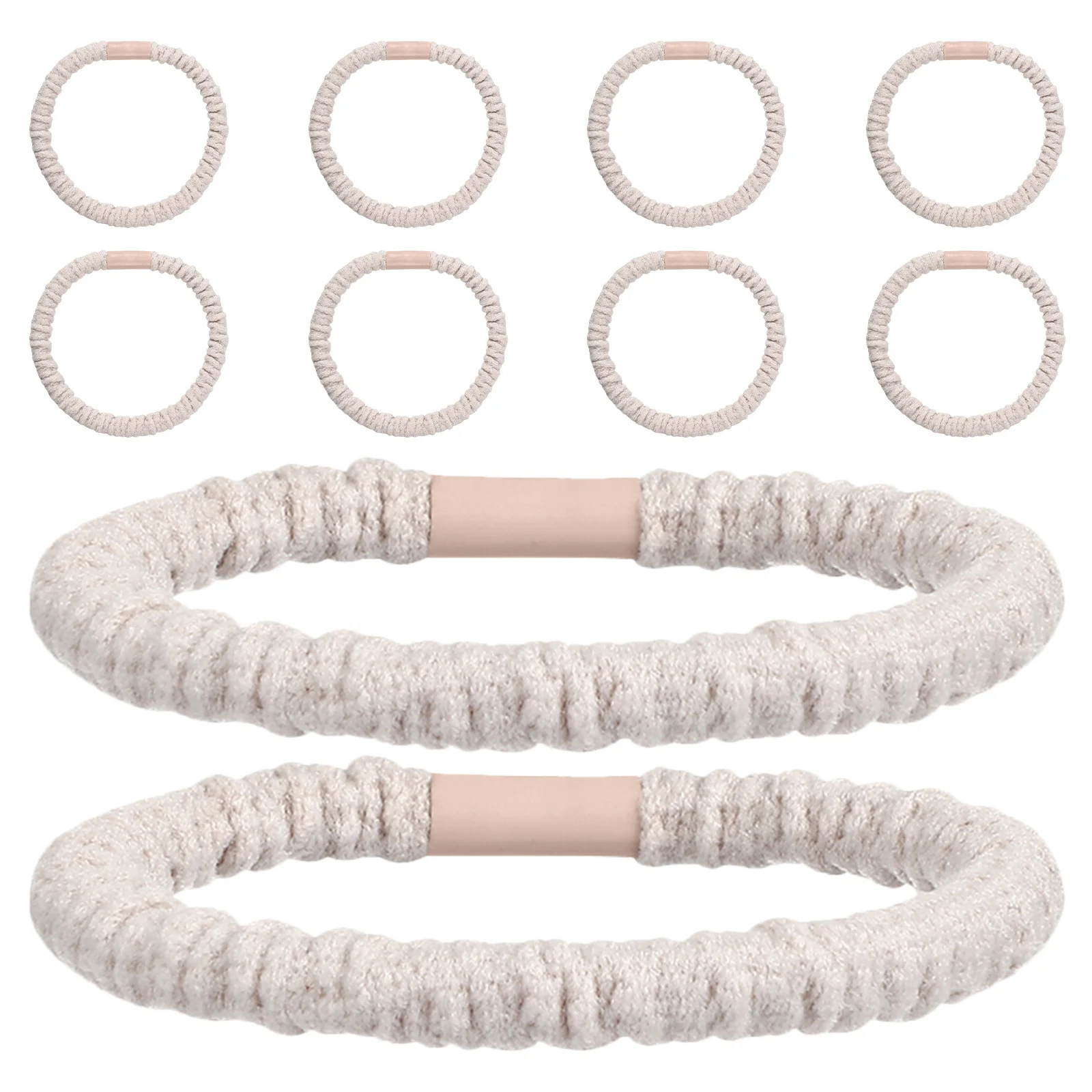 10 قطع من أربطة النساء القابلة للتمدد بدون ضرر للربطات السميكة، ربطات شعر مرنة، إكسسوارات للشعر للاستخدام اليومي