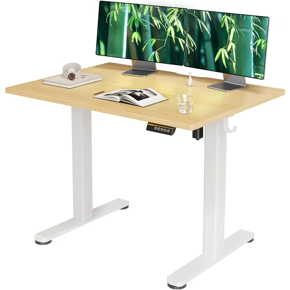 

Great Discounts.Bamboo Electric Standing Desk, Adjustable Height Stand up Desk, 40x24 Inches Sit Stand Home Office Desk with Spl