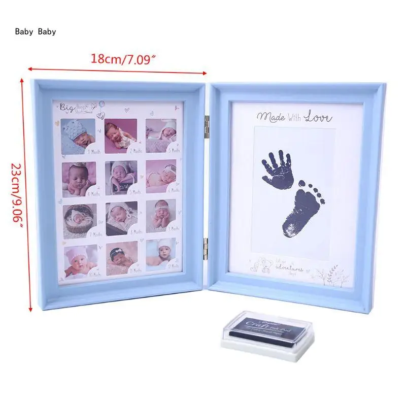 pasgeboren baby voet- en handafdruk fotomomenten baby aandenken frame souvenirs q81a