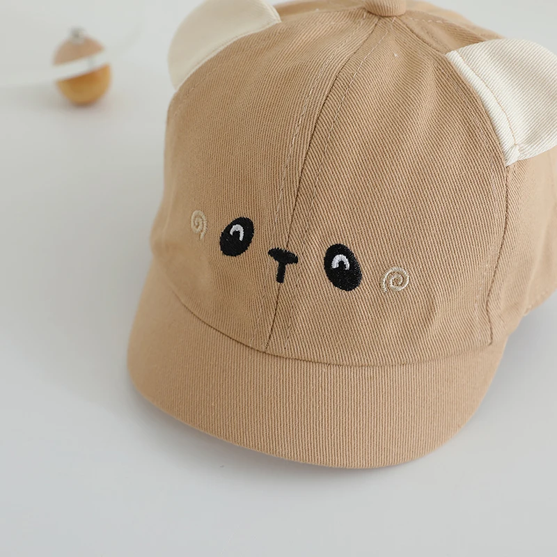 หมีน่ารักหมวกเด็กการ์ตูนเป็ดลิ้นหมวกผ้าฝ้ายทารกเบสบอลหมวก 4-12Month ทารกแรกเกิดกลางแจ้ง Sun Visors