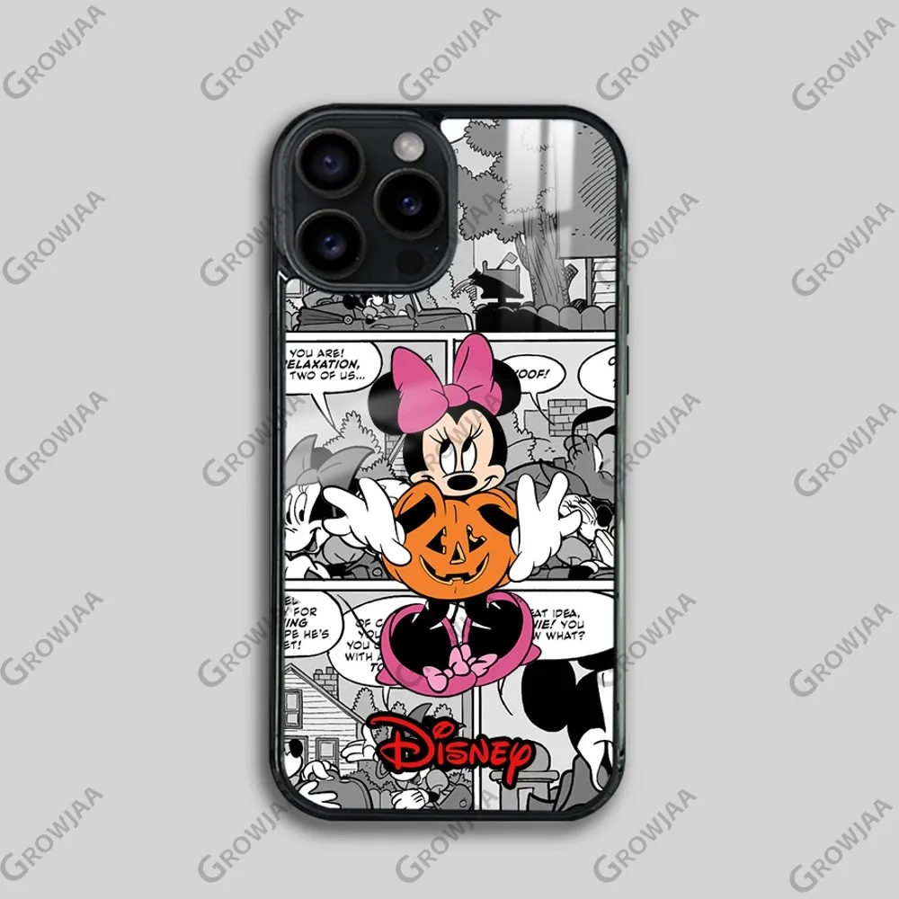 Halloween minnie myš telefon pouzdro pro iPhone 16 15 14 13 12 11pro pro maxi plus mini mala MagSafe zrcadlo bezdrátový magnetický zakrýt