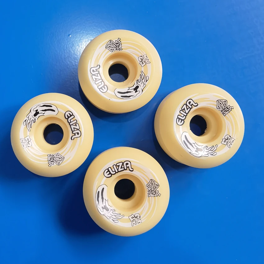 ELIZA 53mm top quality skateboard wheels 103A pu good made  skull V5 shape narrow ground-touch flexible stunt skate wheels