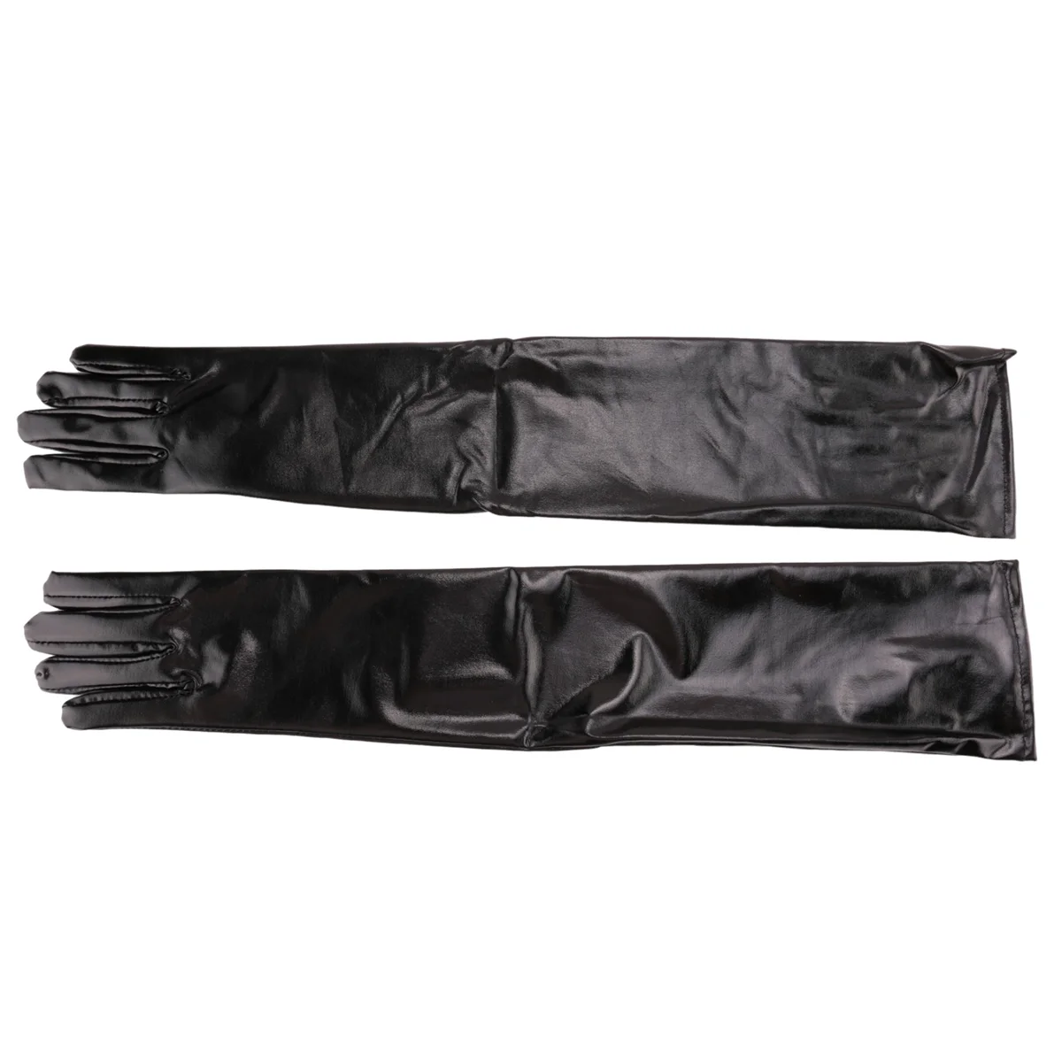 

Durable Long gloves in leather optics One Size Black - Black