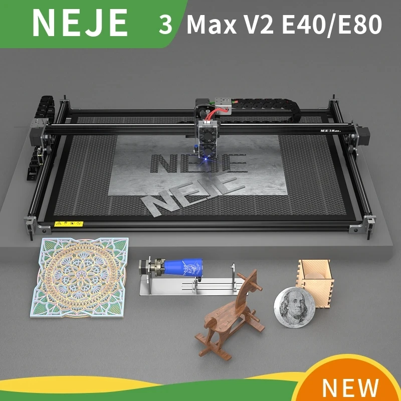 

NEJE 3 Max V2 80W/120W Laser Engraving Cutting Machine Woodwork Tool Business Machine Air Assist Laser CNC Router Laser Engraver