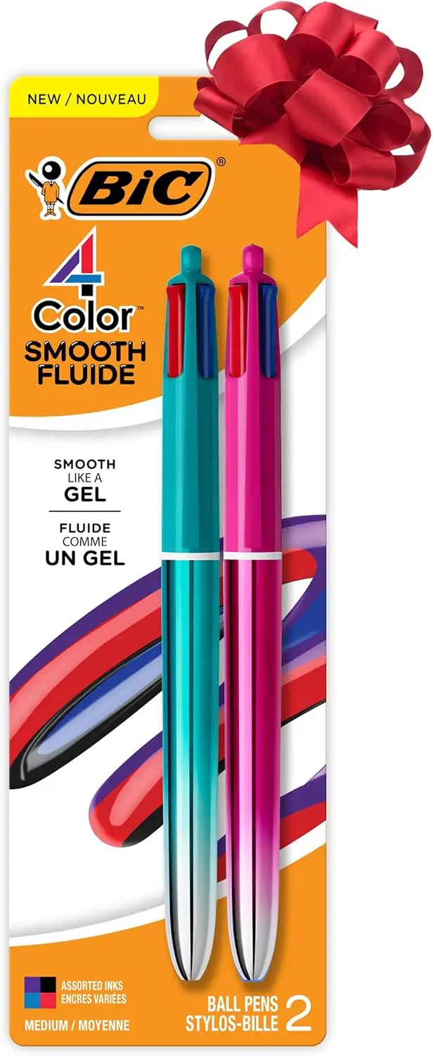 

Набор выдвижных шариковых ручек из 4 цветов, гладкие гелевые чернила, средняя точка 1,0 мм, 2 упаковки разных цветов