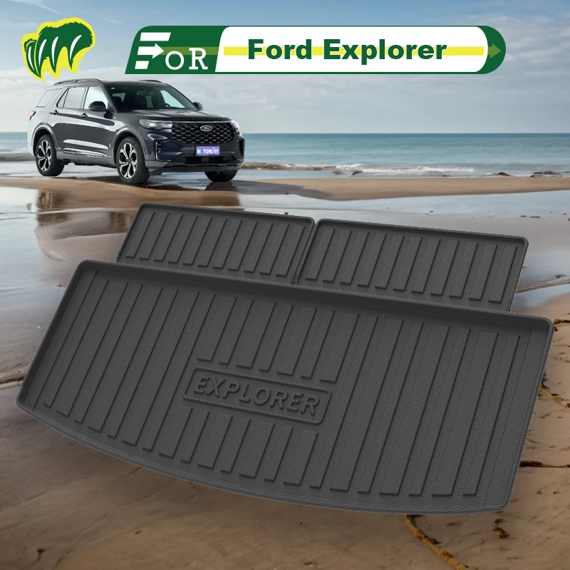 For Ford Explorer  2021 2022 2020-2023 Custom Fit Car Trunk Mat All Season Cargo Mat 3D Shaped Laser Measured Trunk Liners