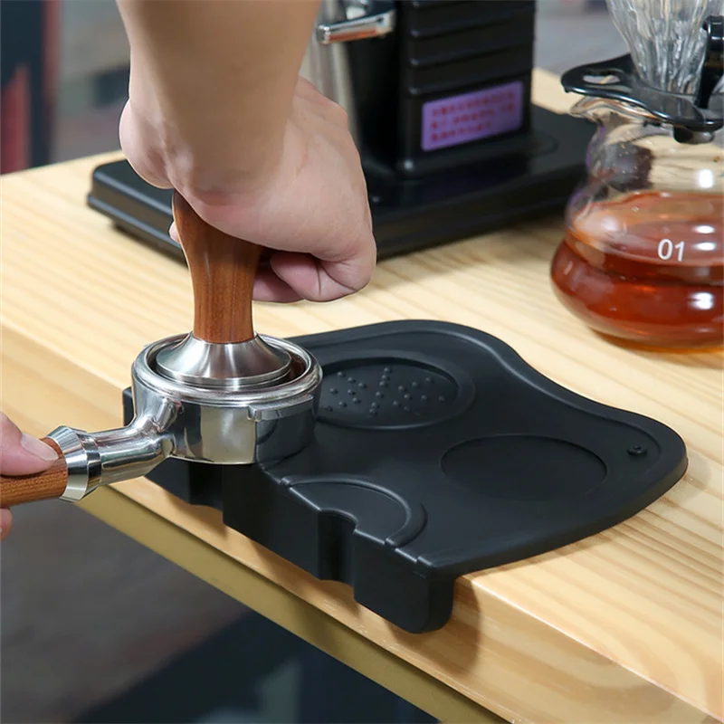 Anti-Skid Coffee Tamper Mat, Almofada de Silicone de Grau Alimentar, Café Espresso Tamping Corner, Engrossar Mat para Escritório, Bar, Loja