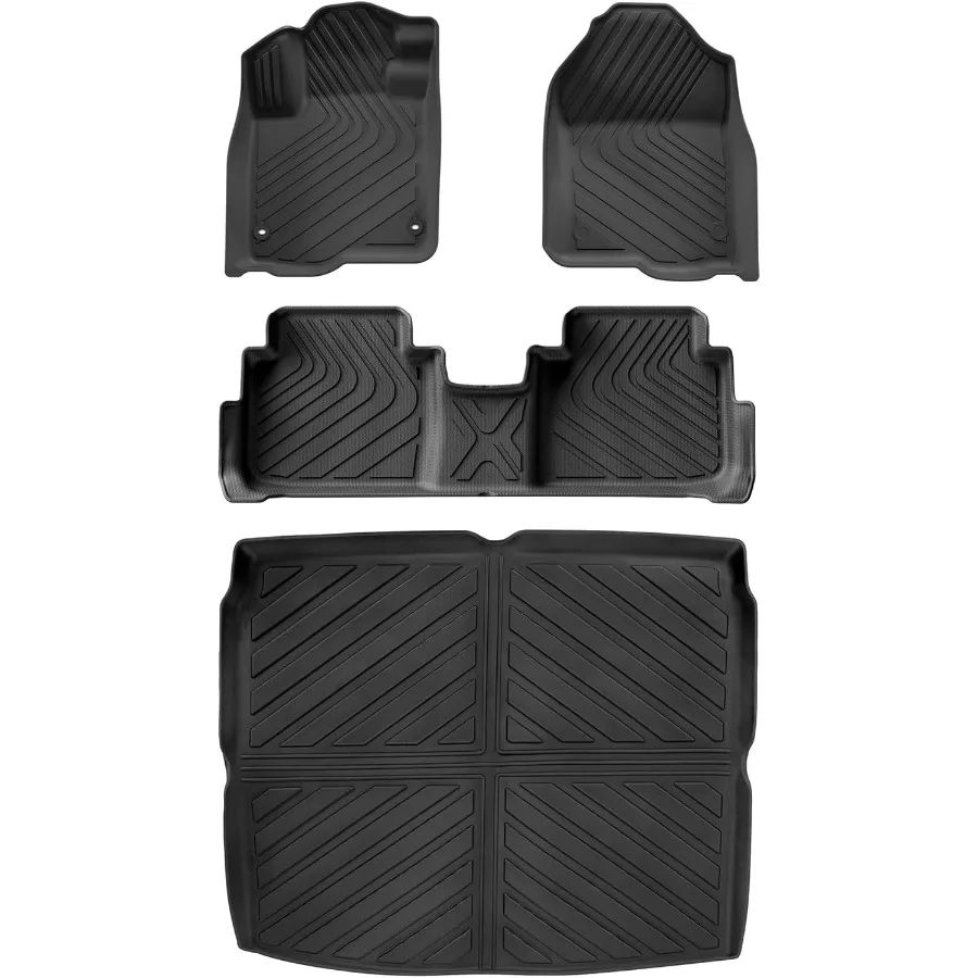 

Set of 4 PCS AllWeather Floor Mats for Honda CRV 2025 2024 2023 CRV Hybrid with Cargo Liner Full Set Including Trunk Mat and Up