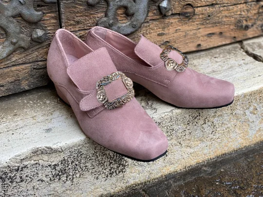 Retro Western Medieval Renaissance Role Playing Noble Men And Women Solid Color High Heels Marian Shoes Halloween Costume Party