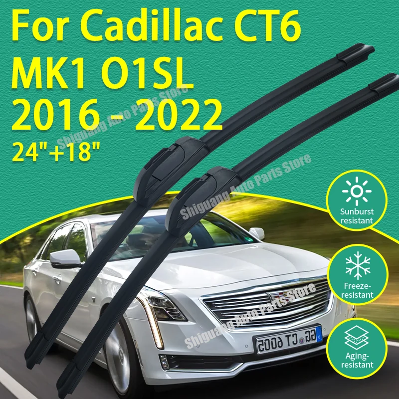 

Front Silicone Coating Wipers for Cadillac CT6 MK1 O1SL 2016 - 2022 Car Wiper Windshield Windscreen Blades Accessories 2017 2018