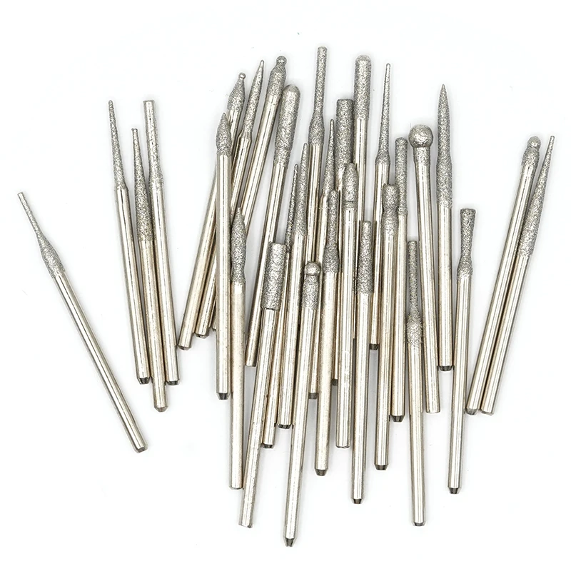 30 Stuks Tandheelkundige Burs Polijstkop Gesinterde Diamant Kit Diamant Lage Snelheid Burs Set Lab Schurende Materiaal Gereedschap