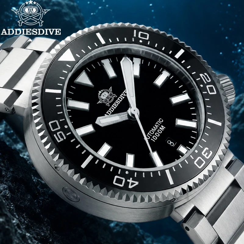 

ADDIESDIVE Mechanical Wristwatch Dive 46mm Sapphire 316L Stainless Steel 8215 Automatic Watch Men 1000m Waterproof BWG9 Luminous