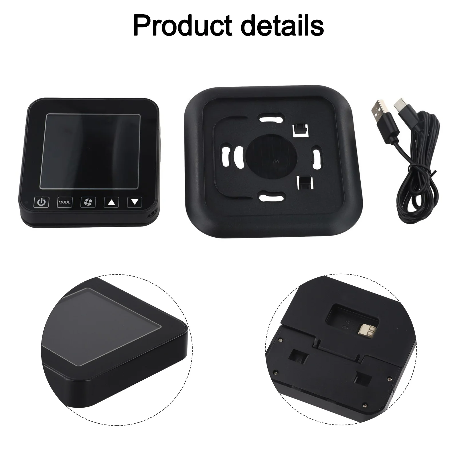 88 Mm X 88 Mm X 16 Mm WiFi Temperature Controller Filter Cleaning Reminder Real-time Temperature Display Scheduled Tasks