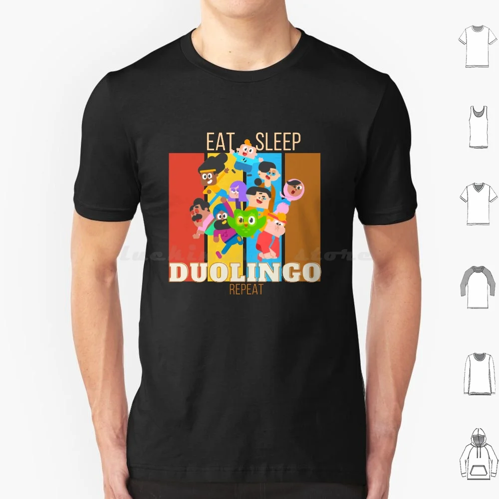 Eat , Sleep , Duolingo , Repeat T Shirt Cotton Men Women DIY Print You Missed Your Lesson Duolingo Owl Duolingo Meme Duolingo